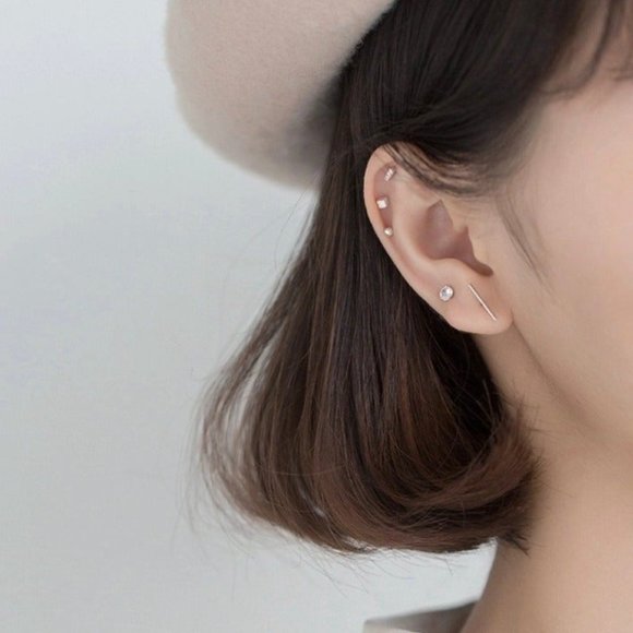 5pcs Small Stud Set Earrings-Gold ECZ019 - Picture 7 of 7